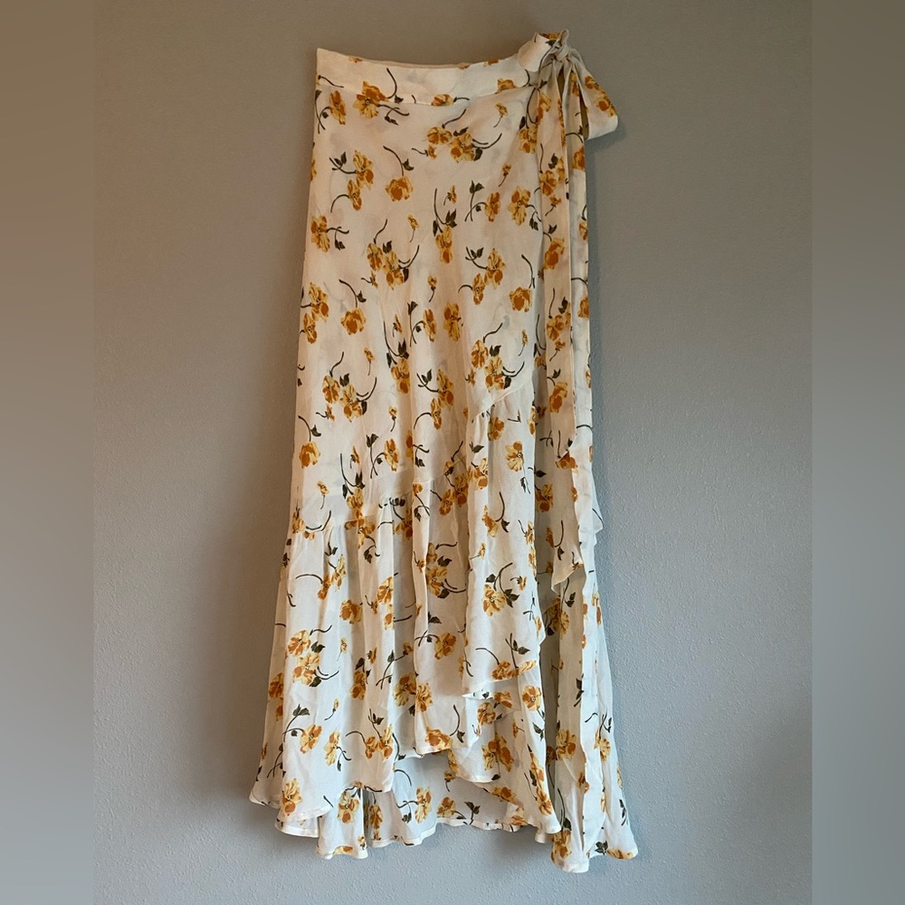 Reformation wrap skirt in limonada